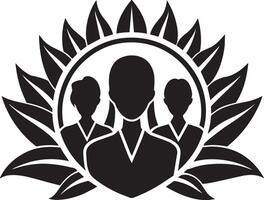 Group of business people logo. Black and white illustration on white background. vector