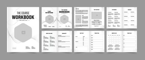 Course Workbook Layout and eBook Workbook Design vector