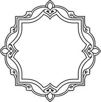 Oval border frame deco label simple line corner design. vector