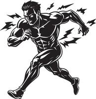 Running sprinter man Flat illustration isolated on white background vector