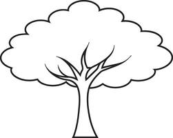 árbol icono terminado blanco fondo, ilustración en negro y blanco. vector