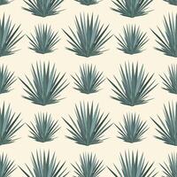 Blue Agave Succulent Plant Seamless Pattern vector