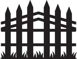 Black silhouette of a fence on a white background. illustration. vector