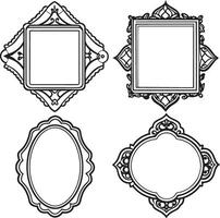 conjunto de Clásico marcos en un blanco antecedentes. ilustración para tu diseño vector