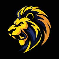 animal logo silueta de un rugido león vector