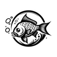 cute fish illustration suitable for logo vector