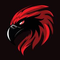 line art Head Mascot Angry Eagle vector