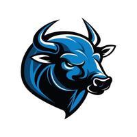 Blue cow head design on white background. vector