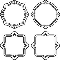 Set of vintage frames on a white background. illustration for your design vector