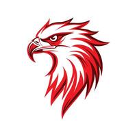 School Eagle Mascot Head line art Simple Logo illustration facing sideways vector