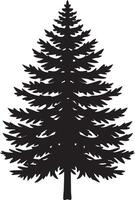 Black Tree Silhouette Isolated on White Background. Illustration vector