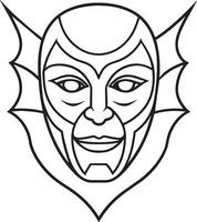 Coloring book for children Mask of the devil. illustration vector