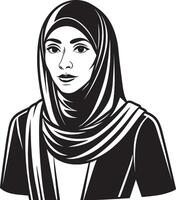 Beautiful muslim woman in hijab. Isolated in white background illustration. vector