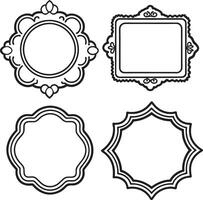 Set of vintage frames on a white background. illustration for your design vector