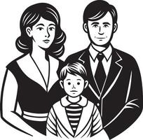 familia.ilustracion en blanco antecedentes. vector