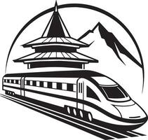 japanes bullet train icon clipart silhouette isolated on white background vector