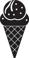 ice cream cone icon over white background. ice cream concept. illustration vector