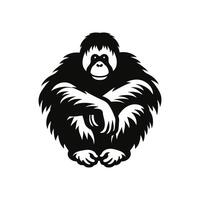 Orangutan logo design silhouette icon illustration vector