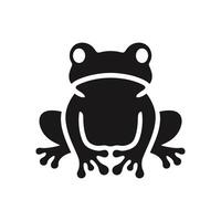 Frog icon silhouette logo illustration isolated on white vector