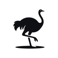 Ostrich silhouette illustration isolated on a white background. vector