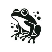 Frog icon silhouette logo illustration isolated on white vector