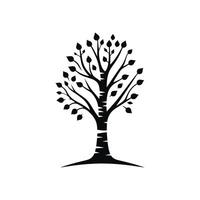 abedul árbol logo icono para bosque estación y selva guardián vector