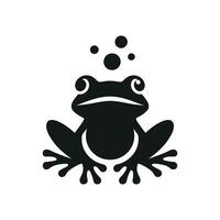 rana icono silueta logo ilustración aislado en blanco vector