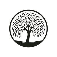 Serenity Symbol icon Concept of Nature-Friendly Willow Tree vector