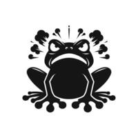 enojado rana icono silueta logo ilustración aislado en blanco vector