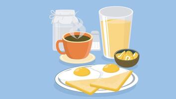 desayuno comida hora vector