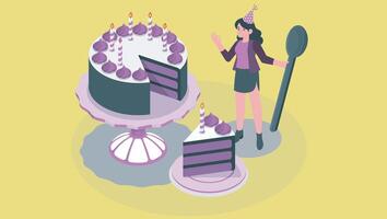 Birthday Cake Cutting vector