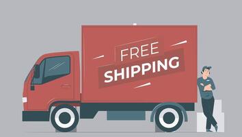 Free Shipping Truck vector