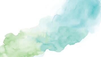 Blue green watercolor stains isolated on white background. vector