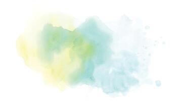 Blue yellow watercolor stains isolated on white background. vector