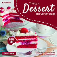 Dessert Valentine Poster Social Media Post Template Free psd