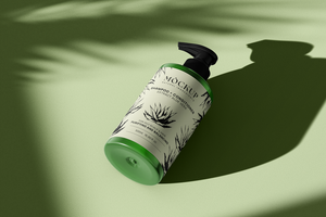 shampoo bottiglia modello con etichetta dire bugie su ombreggiato superficie psd