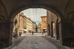 MODENA ITALY 1 OCTOBER 2020 View of detail of Modena from arcades photo