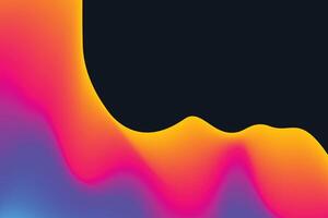 This bright, holographic gradient radiates a colorful, fluid energy, undulating like a wave against the enigmatic black abyss vector