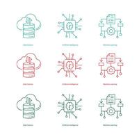 Artificial Intelligence, AI, Machine Learning, ML, Data Science Illustrtaion Icon Designs vector