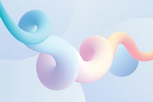 A dynamic arrangement of twisted shapes, this abstract background combines gradients of blue and peach for a bright and fluid visual render vector