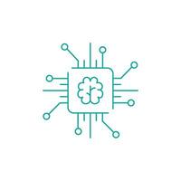 Artificial Intelligence, Intelligent Systems Illustration Icon Design vector