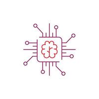Artificial Intelligence, Intelligent Systems Illustration Icon Design vector