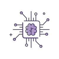 Artificial Intelligence, Intelligent Systems Illustration Icon Design vector