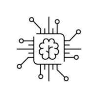 Artificial Intelligence, Intelligent Systems Illustration Icon Design vector