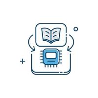 Machine Learning AI and Data Analysis Illustration Icon Design vector