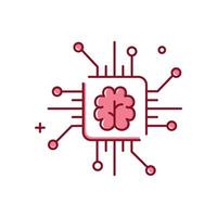 Artificial Intelligence, Intelligent Systems Illustration Icon Design vector