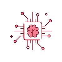 Artificial Intelligence, Intelligent Systems Illustration Icon Design vector