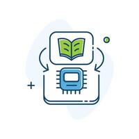 Machine Learning AI and Data Analysis Illustration Icon Design vector