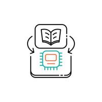 Machine Learning AI and Data Analysis Illustration Icon Design vector