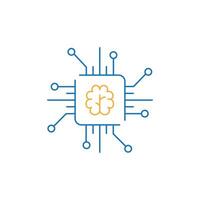 Artificial Intelligence, Intelligent Systems Illustration Icon Design vector